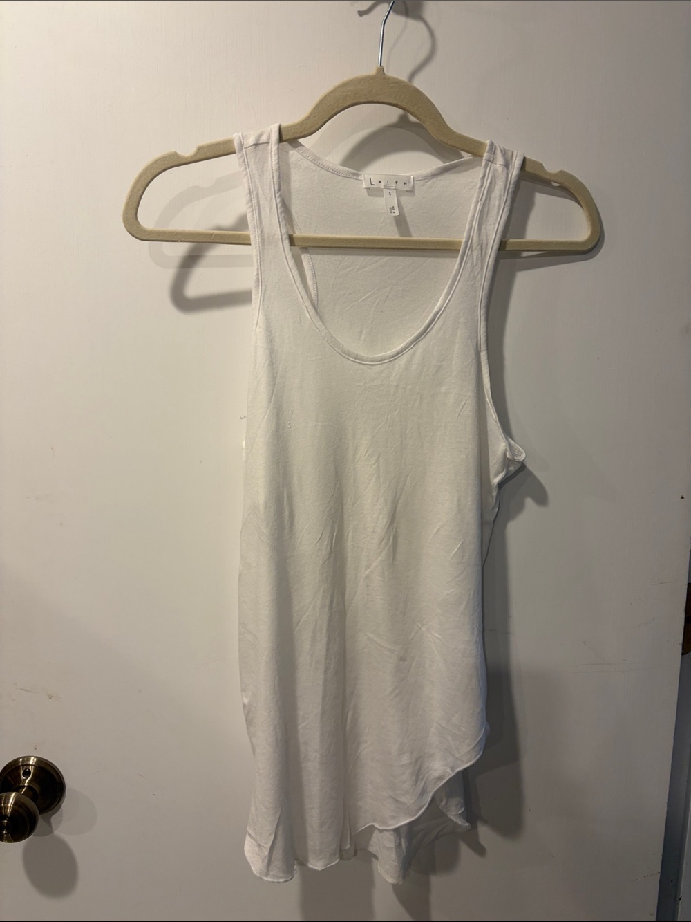 Leith small Women's White Scoop Neck Tank Top